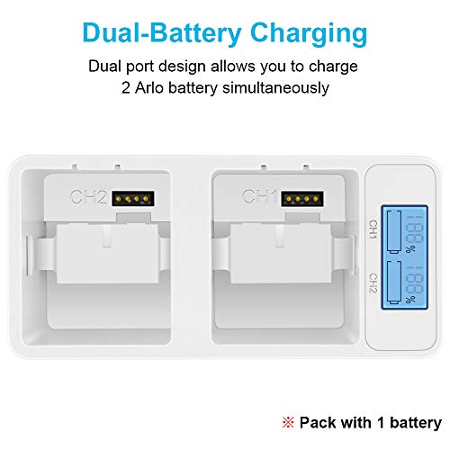 Arlo Dual Charging Station and 1- Pack 2440mAh Rechargeable Battery for Arlo Pro/Pro 2 Camera