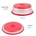 Microwave Plate Cover by Annaklin, Prevents Food Splatter, Collapsible Microwave Cover for Food, Vented, BPA-Free & Non-Toxic, 10.5 Inch (Red)