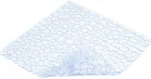 Square Non slip Deluxe Bath / Shower Mat, PVC, Pebble Effect Anti Slip, Clear