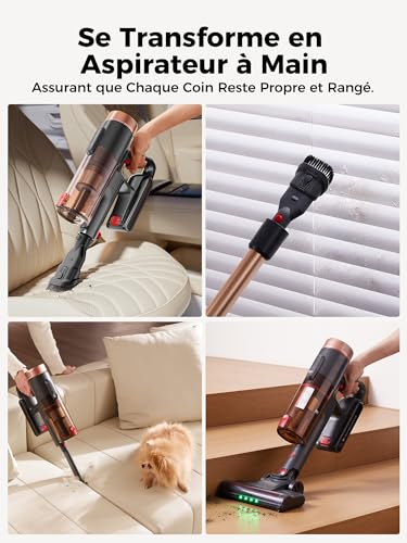 Proscenic P11 Ultra+ Cordless Vacuum Cleaner, 50 KPa 50 Mins 500 W Powerful Cordless Vacuum Cleaner, Anti-Tangle Brush, Lightweight Telescopic Vacuum Cleaner for Carpets, Animal Hair, Hard Floor and