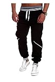 Mo Good Men's Casual Baggy Good Air Permeability Harem Joggers Sweatpants (XL, Black2)