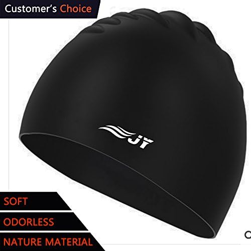 JYBL Swimming Cap - Waterpoof - Odor-Free Quick-Drying with Pure Silicone Swimming Cap - Food Grade Ear Covered Swimming Cap - Leak-Free Water Resistant Elastic Swimming Cap For Women &amp; Men