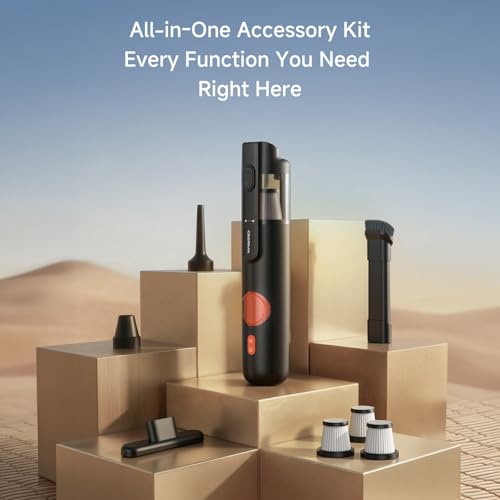 Deerma XC01 Portable Handheld Vacuum Cleaner, 7500Pa Powerful Suction Cordless Mini Vacuum, 6-in-1 Multifunctional for Car & Home, Type-C Fast Charge, with Green Light Dust Detection