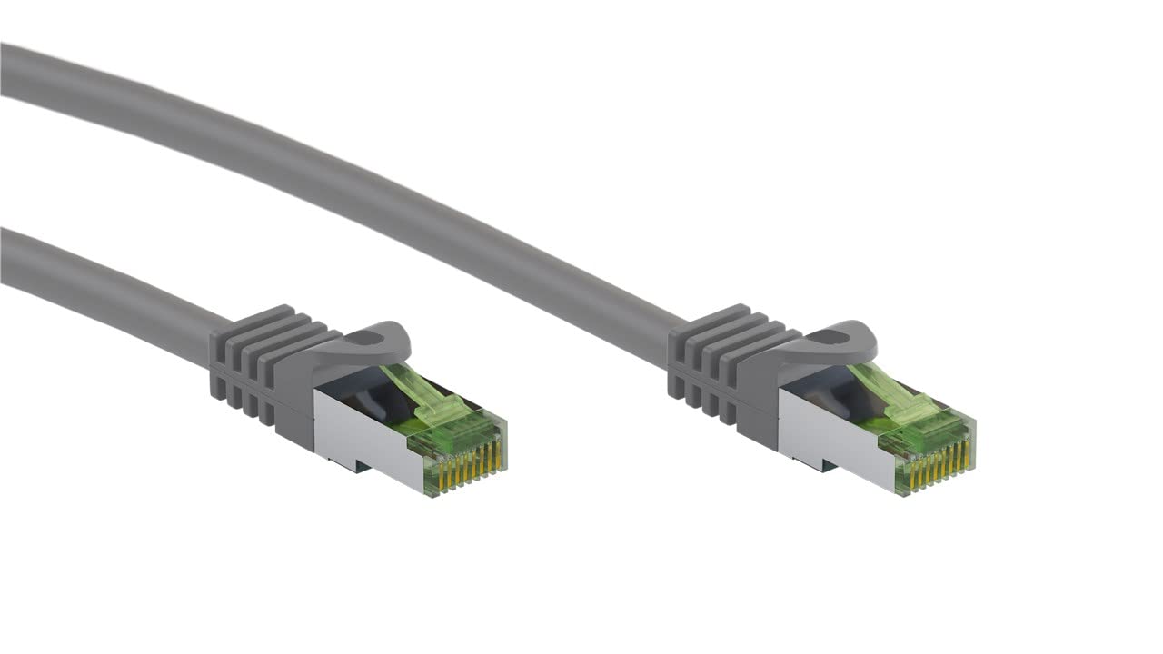 goobay 61115 - CAT 8.1 Network Cable/LAN Cable - High Speed 40 Gbits Patch Cable with S/FTP PiMF Shielding/Grey / 1 m