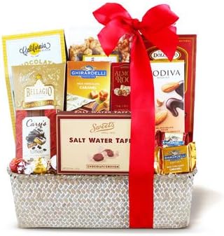 Fannie May Spring Wrapped Basket - Same Day Gourmet Chocolate &amp; Snack Basket Delivery - Gourmet Gift Baskets - Snack Gift Baskets - Gourmet Chocolate Gift Baskets - Chocolate Food Gift Baskets