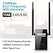 MSRM WiFi Range Extender US750 360 Degree 750Mbps Wall Plug Range Extender Booster with Double External Antennas