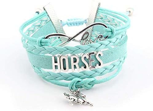 biaofeng Horses Bracelets Horse Charm-Girls Horse Lover Jewelry Gifts-Braided Adjusted