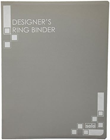 Solo Designer`s 4D Ring Binder A3, 160-Sheet Capacity Document Storage Office Project File Gray Folder - 2 pcs
