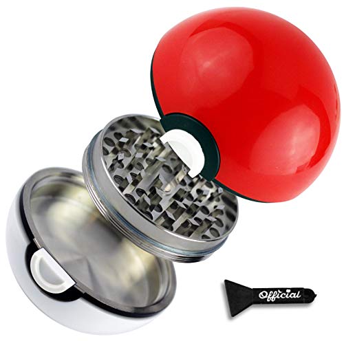 Official Pokeball Herb Grinder (Large) 2.7 Inches - With BONUS Scraper Tool - Cool Grinders For Herb & Spice With Catcher - 3 Part Grinder by Nestpark - Thumbnail 2