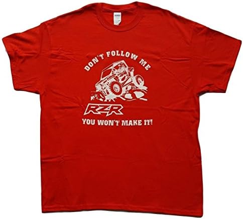 Don't Follow Me You Won't Make It Fashion Graphic RZR T-Shirt Sport Off Road Tee X-Large Red