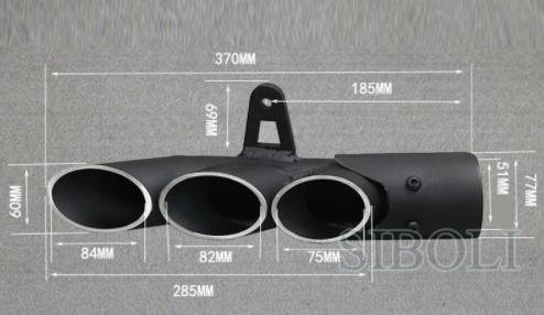 MGOD 1.5-2 '' Universal Motorcycle Exhaust Pipe 3 Tail Outlet Pipe Slip On Dirt Street Bike Motorcycle(3 Tail Outlet)