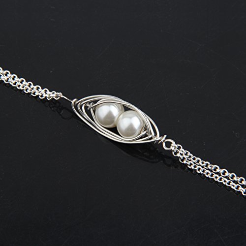 Peas in a Pod Necklace Bracelet Gift for Mother's Day (2 peas bracelet)