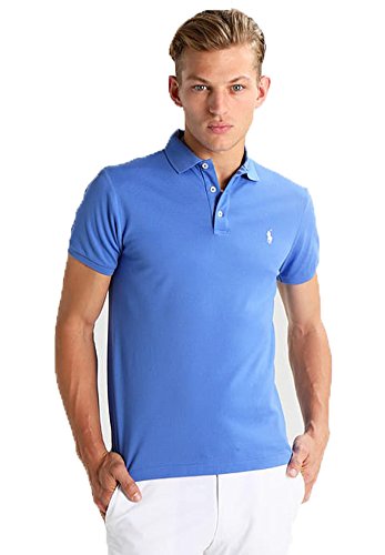Polo ralph lauren custom-slim fit solid mesh polo shirt…