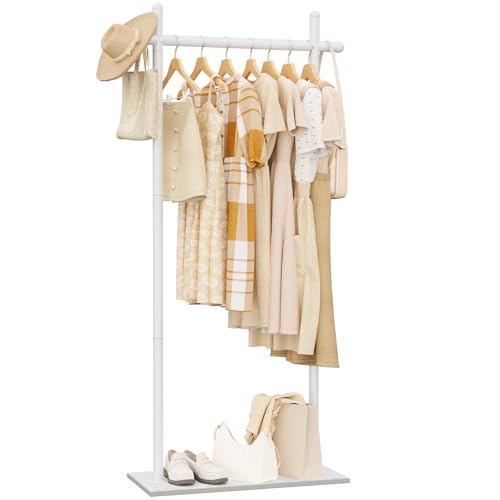 ENUMAIL Standing Coat Rack, Modern Freestanding Hangers with Thick Rock Bottom Plate, Clothes Hanger for Office, Bedroom, 175cm, White, Large