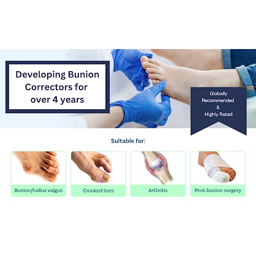 Caretras 2-Pack Bunion Corrector for Women & Men, Orthopedic Bunion Splint for Hallux Valgus Pain Relief, Big Toe Separator, Adjustable Day/Night Support, Comfortable Hammer Toe Straightener