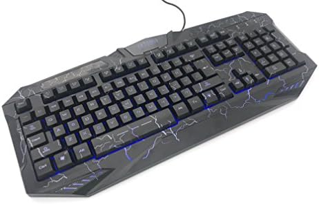 Gaming Keyboard,USB Wired, UV Coating, Crack illuminated,3 Colors LED Backlit,ARTSHOW