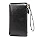KISS GOLD(TM) Artificial Leather Touch Screen Women Purse Wallet Pouch Wristlet for Iphone 8, 8 Plus, 7 Plus, 7, 6S Plus, 6S, 6(black)