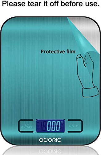 ADORIC-Bscula-Digital-para-Cocina-de-Acero-Inoxidable-5kg-11-lbs-Balanza-de-Alimentos-Multifuncional-Peso-de-Cocina-Color-Plata-Bateras-Incluidas