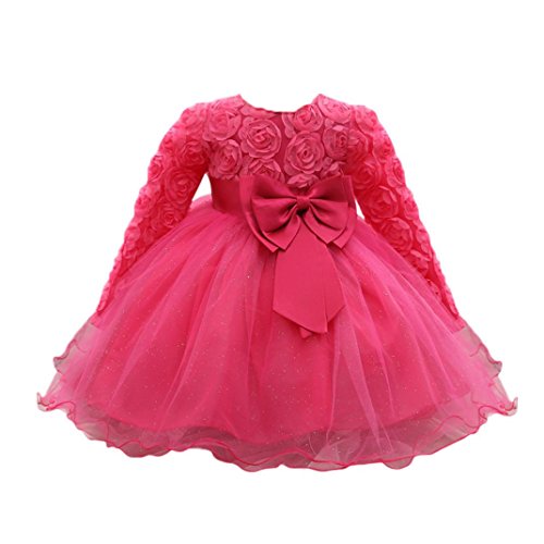 Feitong Flower Baby Girl Long Sleeved Tutu Princess Bridesmaid Pageant Gown Birthday Party Wedding Dress - Thumbnail 4