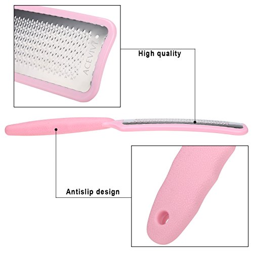ACEVIVI Colossal Pedicure Foot Rasp Foot File and Callus Remover + Pedicure Nail File Gift, Pink