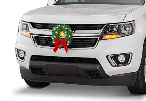 TACTIK Christmas Wreath for Car, Truck, or SUV | 12-Volt LED Lighted | Weather Proof | Fits any Automotive Cigarette Lighter Outlet | Mounting Equipment Included | Mounts to Car or Truck Grille