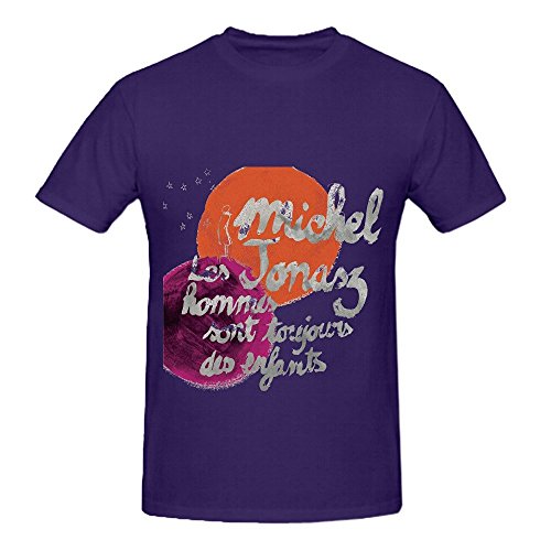Michel Jonasz Les Hommes Sont Toujours Des Enfants Rock Men Crew Neck Music Tee Purple