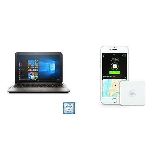 HP Notebook 15-ay011nr 15.6-Inch Laptop (6th Gen Intel Core i5-6200U Processor, 8GB DDR3L SDRAM, 1TB HDD, Windows 10), Silver and Tile Slim 1-pack Bundle