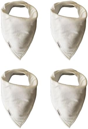 SPECIAL PROMO Baby Bandana white plain Drool Bibs 4 Pack Gift Set For Boys and Girls, White Plain, Unisex, Organic Cotton And Fleece, Super Soft, Absorbent, Adjustable Snaps, Burpy Bib Vipbibs