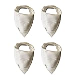 SPECIAL PROMO Baby Bandana white plain Drool Bibs 4 Pack Gift Set For Boys and Girls, White Plain, Unisex, Organic Cotton And Fleece, Super Soft, Absorbent, Adjustable Snaps, Burpy Bib Vipbibs