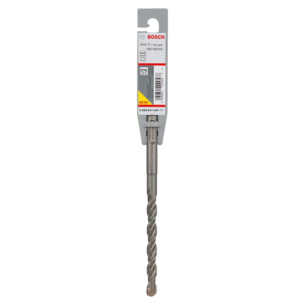 Bosch 2608831025 "SDS Plus-3" Hammer Drill Bit, 0 V, Grey, 10 x 100 x 160 mm