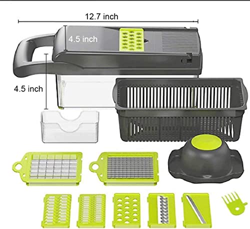 12 in 1 Vegetable Chopper Onion Chopper Food Chopper - Multi Vegtable Chopper Salad Chopper Fruit Slicer Cutter Carrot Chopper Chip Slicer Potato Chopper - Useful Chopping Tool Kitchen Items
