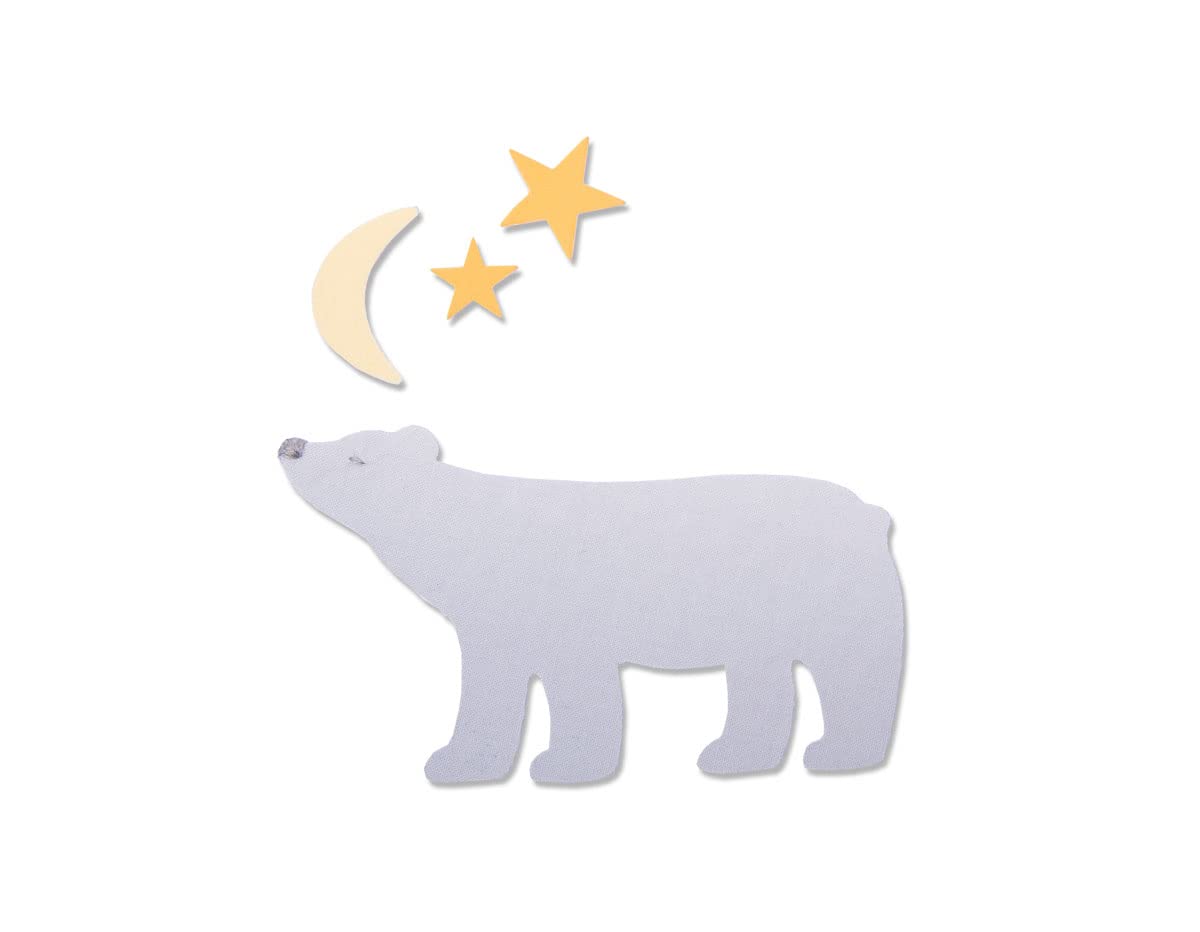Sizzix Bigz Die 663460 Polar Bear with Moon & Stars by Lisa Jones, One Size