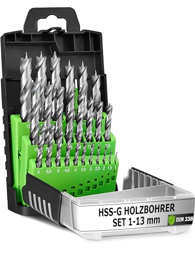 Pinava® Holzbohrer Set 1-13Mm [Anhaltend Scharf &Amp; Präzise] 25Tlg. Hss-G Bohrerset - Bohrer Set Holz - Bohrersatz Für Saubere Bohrlöcher 0,5Mm Schritte