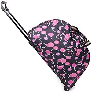 Jaswon Overnight Bags Aero Carry-On Rolling Trolley Luggage- Foldable Lightweight Waterproof Boston Travel Duffel Bag for Women Short Term Trips Weekend Excursion