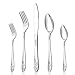 Stock Pot with Silverware Set, 20-Piece Flatware Set, LIANYU Stainless Steel Cutlery Set for 4, Mirror Finished, Elegant Patterns, Dishwasher Safe