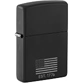 Zippo Because of the Brave Design Black Matte with Chrome Pocket Lighter