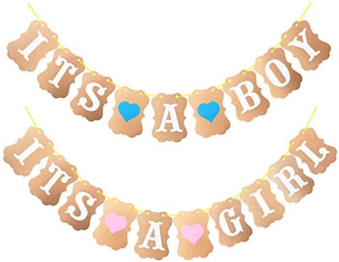 KYMLL It Is A Boy Baby Shower Bunting Party Banner Pull Flower Photo Props Balloon Decor Sign