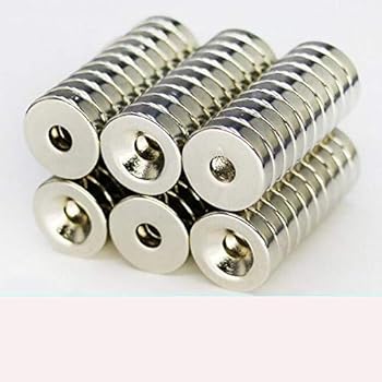 20Pieces D15mm x H 3mm, 3mm hole, countersunk disc small multi-function refrigerator magnet refrigerator, science, crafts, engineering science, educational magnetic kit (15x3x3mm)