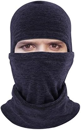 Balaclava - Windproof Ski Mask - Face Mask Motorcycle Neck Warmer or Tactical Balaclava Hood - Ultimate Thermal Retention for Skiing, Snowboarding, Motorcycling &amp; Winter Sport (Dark Blue, Large)