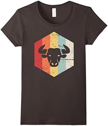 Womens Retro Astrological Sign - Taurus T-Shirt Large Asphalt