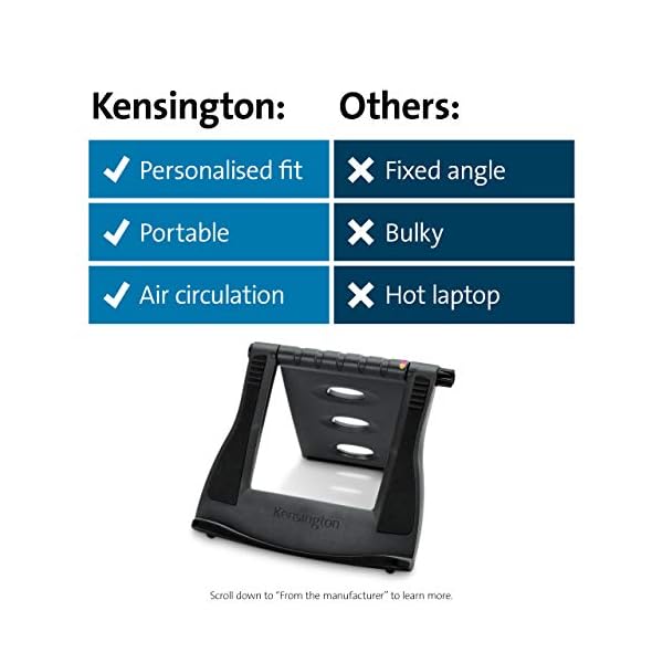 Kensington-Easy-Riser-Portable-Ergonomic-Laptop-Cooling-Stand12-17for-Windows-Mac-devices-such-as-DellToshibaHPSamsung-MacBookLenovo-with-Secure-Fit-and-SmartFit-System-Black-K52788WW Kensington Easy Riser Portable Ergonomic Laptop Cooling Stand(12"-17")for Windows & Mac devices such as Dell,Toshiba,HP,Samsung, MacBook,Lenovo with Secure Fit and SmartFit System - Black (K52788WW)