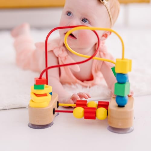 Melissa & Doug First Bead Maze - Wooden Educational Toy for Floor, High Chair, or Table Infant Maze Toy, Bead Maze Toys for Toddlers and Babies