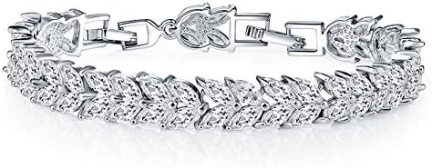 SEPBRIDALS CZ Cubic Zirconia Wedding Bridal Wheat Bracelet Chains Tennis for Women