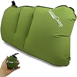 Ultralight Inflatable / compact Backpacking Pillow for Camping / Travel, Compressible for Hiking, Fishing, Cycling, Airplanes and Lumbar Back Support - 2.4 oz. InstantCamp Air - Light Pillow (Green)