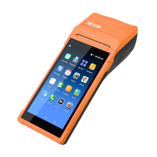 NETUM Handheld PDA Android 11.0 POS Terminal with Receipt Printer (P58-03) | Portable Barcode Scanner & Data Collector, Bluetooth USB WiFi BT4.0, Includes 58mm x 35mm Paper Scroll
