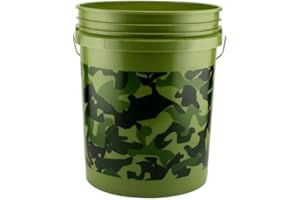 GENERIC 5-Gallon Camouflage Utility Bucket with Foam Grip – Heavy-Duty Plastic for Outdoor and General Use