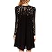 Cylyfmia Women's Lace Patchwork Casual Long Sleeve Chiffon Dress