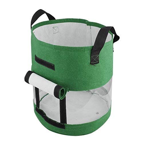 wang JESS Potato Grow Bag,2PCS 10 Gallons Dark Green Planting Grow Bags Window Vegetable Bags with Flap and Handles for All Vegetable