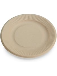 Earth's Natural Alternative Wheat Straw Fiber, Bagasse (Sugarcane) Tree Free 6" Plate, 50 Pack