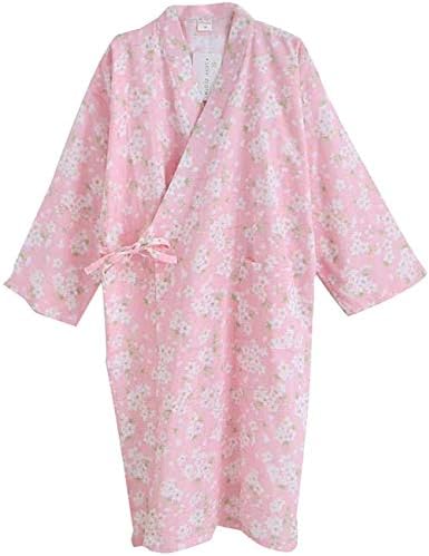 バスローブ 甚平 パジャマ 浴衣 レディース 綿100 二重ガーゼ 肌触り 和風 花柄 可愛い 前開き 寝巻き ホームウェイ 作務衣 作業着 旅館 ホテル
